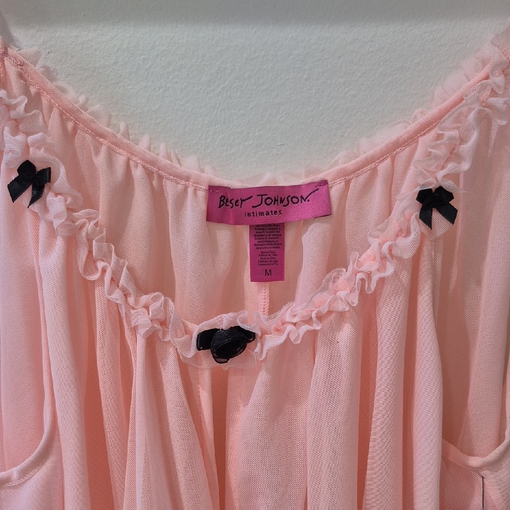 Betsey Johnson Pink Chemise with Black Accents - Picture 2 of 4